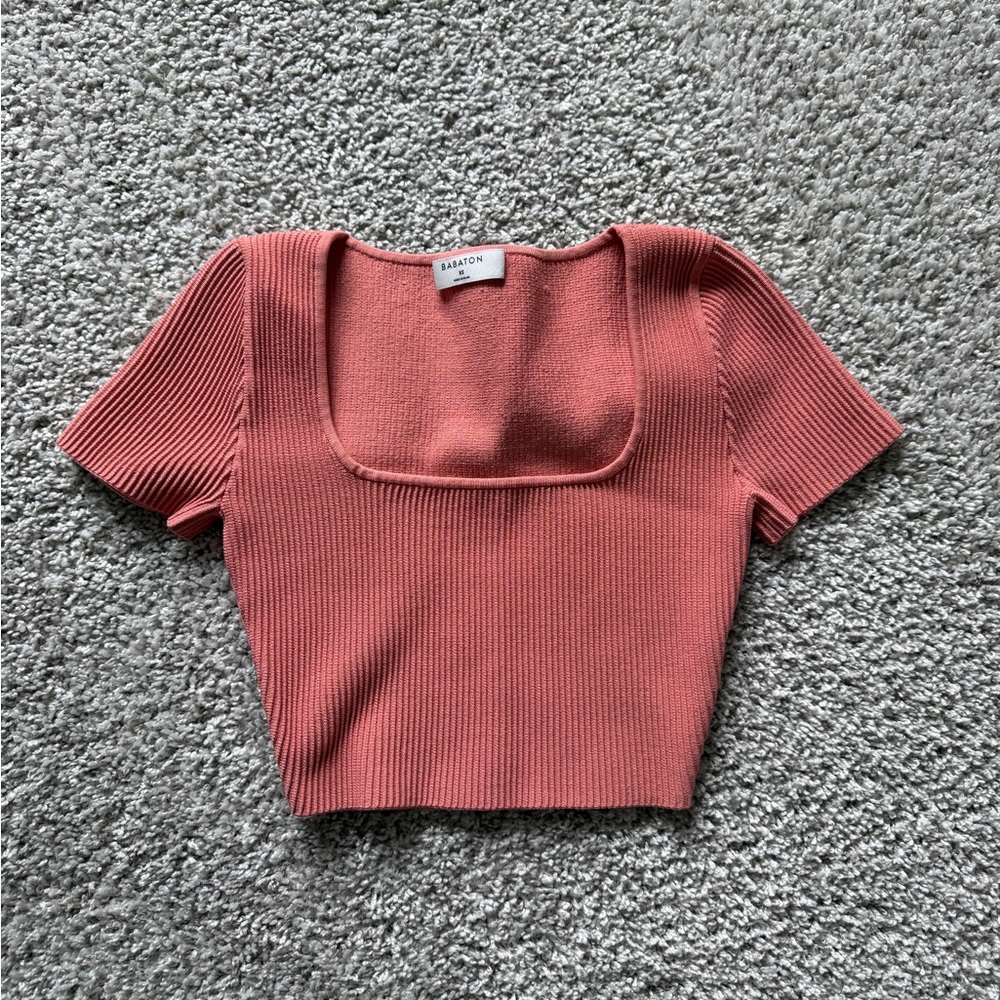 Babaton Sculpt Crop Top - Coral